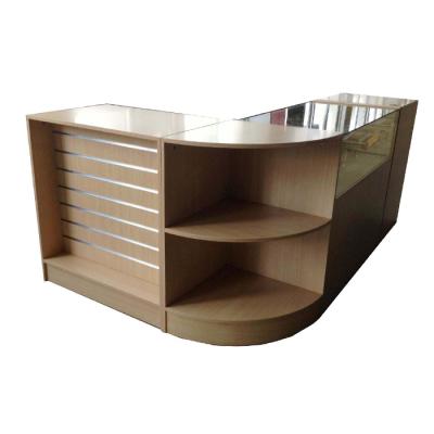 China Free standing custom make retail maple at commercial grocery checkout counters for sale for sale