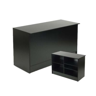 China Free Standing Black Color MDF Wrap Counter For Retail Shop And Store for sale