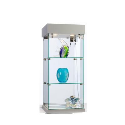 China Countertop Customized Small Glass Jewelery Showcase Counter Top Display Cabinet With Light for sale