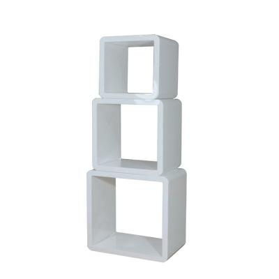 China Retail White Cubes In Shop Display Of Free Standing Wooden Custom Sizes Window for sale