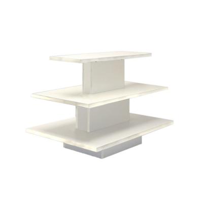 China White Retail Wooden Free Standing Display Tables For Garment Store for sale