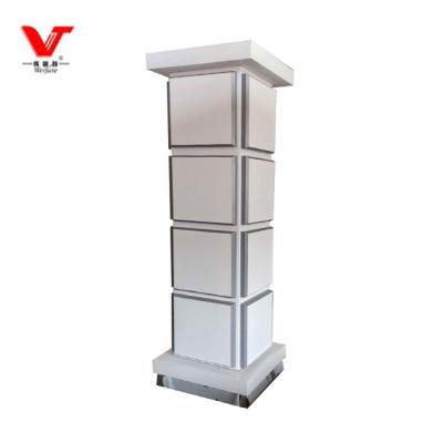 China Free Custom Make Floor Rotating MDF Door Handle White Painting Display Stand for sale