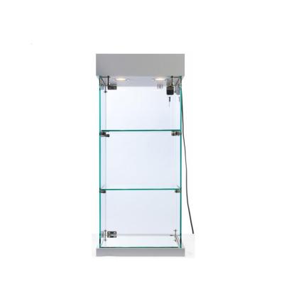 China Countertop New Design Custom Lockable Worktop Showcase Display With Led Light for sale