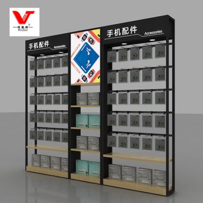 China Can Display With Hooks Or Shelves Customized Cell Phone Shop Cell Phone Display Stand With Light for sale