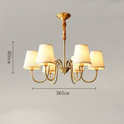 China Chandelier Traditional European-style Pure Copper Living Room Not Shining Not Fabric Lampshade Chandelier Full Copper Chandelier Dining Room for sale