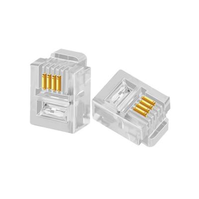 China Various Good Quality Land Line RJ11 Connector Telephone Cable 6P4C Crystal Head To Round for sale