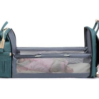 China Handbag Type Handbag Stroller Diaper Bag Backpack Travel Waterproof Maternity Maternity Nursing Bag With Crib for sale