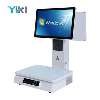 China SDK cash register weighing machine pos scale combined with 58 printer supermarket electronic scale fruit touch pos system for sale