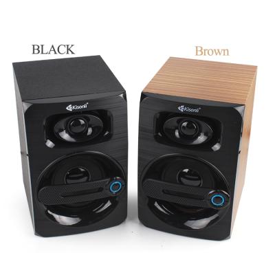 China No Mini MIC USB Speakers Wooden Gaming Speaker Home Theater Music Audio Portable Speaker 2.0 for sale