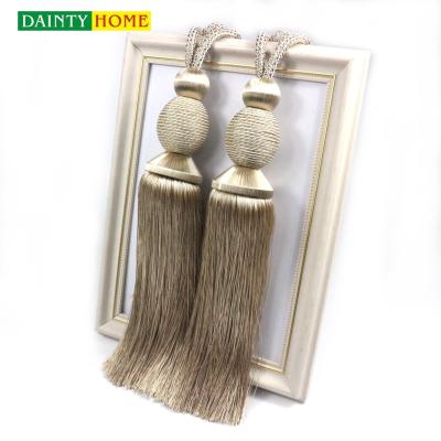 China Minimalist China Manufacture Handmade Curtain Tassel Tiebacks Tassel Fringe Trimmings Tassel For Curtain for sale