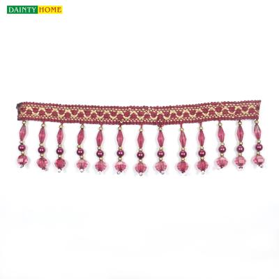 China Lowest Price Cheap Chinese Style Mixed Color Curtain Bead Crystal Fringe 8cm for sale