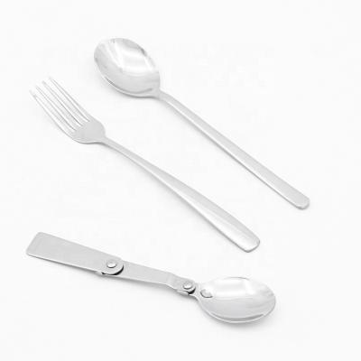 China Sustainable stainless steel  cutlery spoon and fork folding spoon  for lunch box for sale