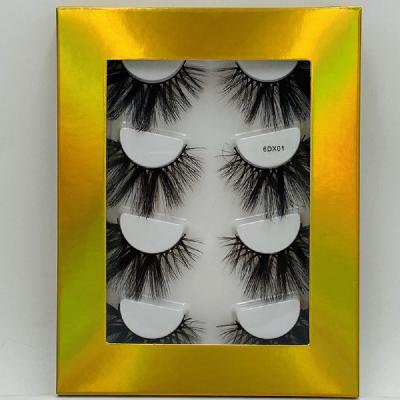 China 100% Natural 3d 18MM 25mm Premium Mink Lashes 4 Pack Mink Lashes Book for sale