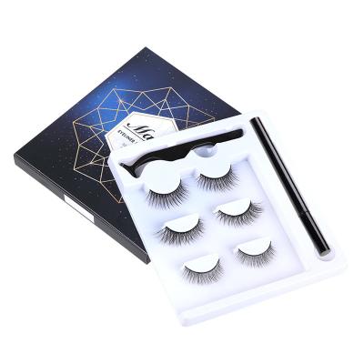 China False Natural Mink Magnet Eyelashes New Arrival Natural Magnetic Lash Vendors 3D Long Eyeliner Lashes Vendor Kit for sale