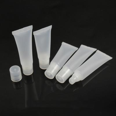 China 10ml 15ml Recyclable Empty Clear Color Frosted Soft Plastic Tube Lip Gloss Squeeze Plastic Container For DIY Makeup Skin Care Bottles for sale