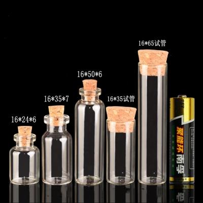 China Gift Sample 1.5ml/2ml/3ml/5ml/6ml Mini Empty Glass Bottles With Cork Cute Wishing Gift Cork Stopper Bottles for sale