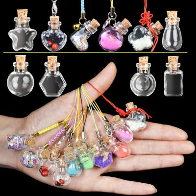 China Gift Wishing Mini Bottles Pendants Small Diy Glass Clear Bottles With Cork Diy Cute Jars Christmas Wedding Gifts Vials Glass Bottles for sale