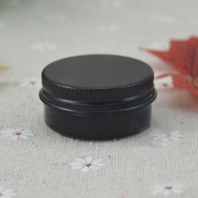 China Small 10g 15g Recyclable Empty Cosmetic Aluminum Jar Black / Silver Wire Metal Ointment Cream Jars for sale