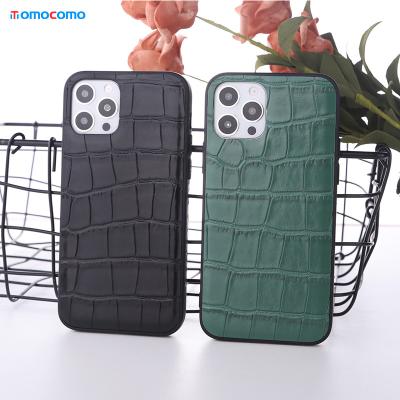 China Leather Phone Case For iphone 12 pro croc Leather Phone Case For Shockproof for sale