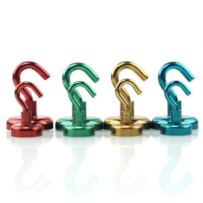 China Industrial Magnet Magnetic hook powerful suction colorful magnet hook heavy duty NdFeB magnetic hook wholesale for sale