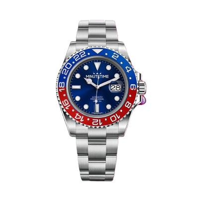 China GMT Automatic Professional Aluminum Men's Automatic Luminous Date 40MM Mechanical Watch Waterproof Classic Fashion Luxury Automatic Watch for sale