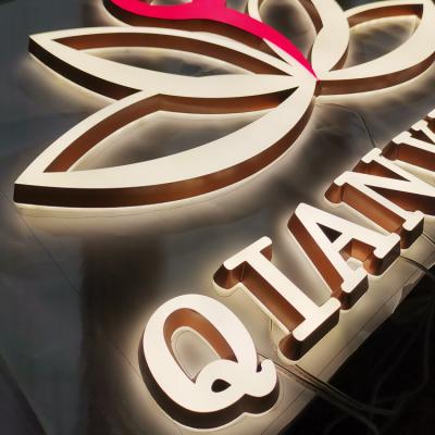 China Buildings factory price custom outdoor acrylic 3d channel illuminated frontlit and backlit light led letter sign for store for sale