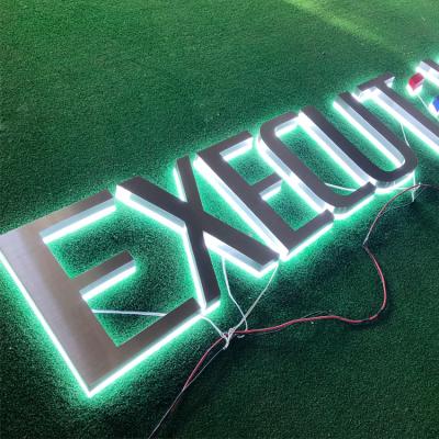 China Buildings Drop Shipping Business Logo Custom Outdoor 3d Signages Metal Sign Backlit Letter for sale