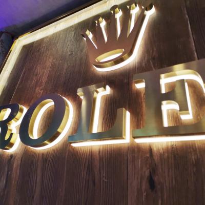 China Buildings custom outdoor stainless steel frame channel illuminated backlit light led 3d letter sign for store for sale