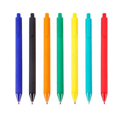 China Wholesale Colorful Soft Plastic Ballpoint Pens Custom Logo Multi Color Gel Pen Gift Pen 10*145mm for sale