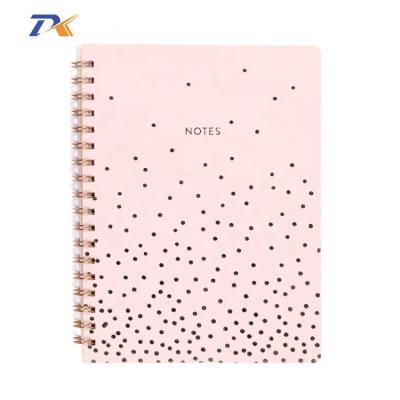 China 2020 Cheap Spiral Notebook 80 Sheets OEM Fashion Double Spiral A4 A5 PU Spiral Notebook for sale