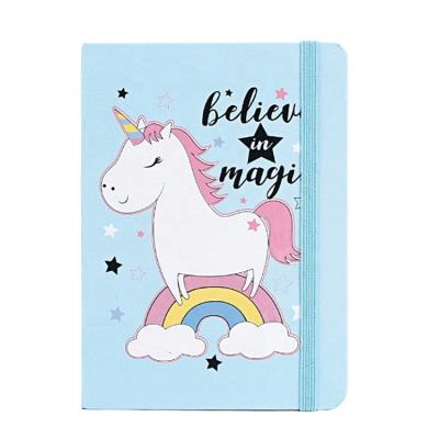 China 2020 Spiral New Design Quality Notebook A5 A6 A7 Fashionable Unicorn Notebook Good Cover Elastic Band Hard Notebook for sale