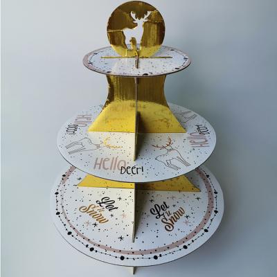 China Free Design Cheaper High Quality Recyclable Promotion Cardboard 3 Tier Cake Stand 9 for sale