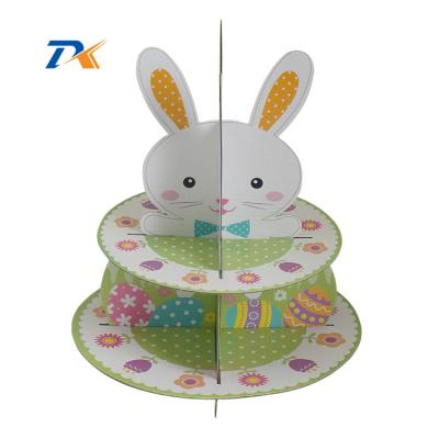 China The cake stand for birthday baby shower/newy european party cartoon paper etc. Ear 2 Layer Rabbit Cake Stand Wedding Birthday Party Supplies Disposable Cake Stand 3 Tiers Cake Shelf for sale