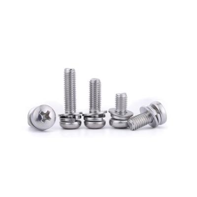 China Acero inoxidable Pan Head Combination Screw de los tornillos compuestos GB9074 del ISO 9001 en venta