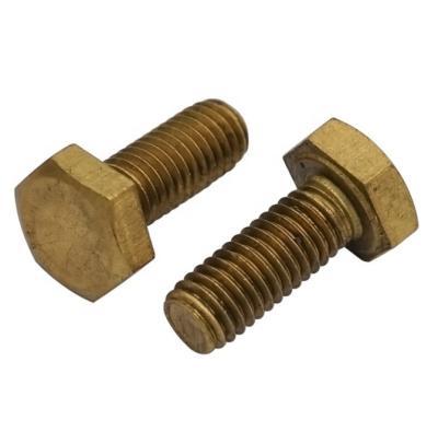 China DIN 933 Solid Brass Hex Head Screws Bolts Brass DIN933 Hexagon Head Hex Bolt for sale