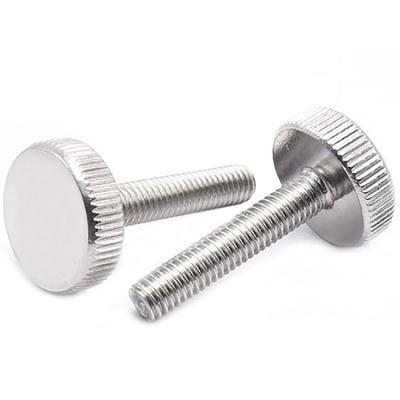 China M3 M4 M5 M6 Flat Head Stainless Steel Thumb Screws SUS304 Flat Head Knurled Screw for sale