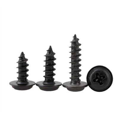 China LÄRM 968 schwarze Schneidschrauben kreuzt vertiefte Pan Head Tapping Screws With-Kragen-Oblaten-Kopf-selbstschneidende Rundkopf-Schraube zu verkaufen