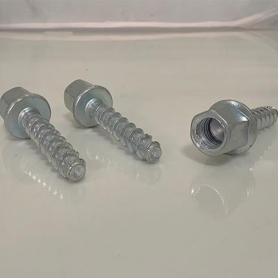 China 3/8 Rod 1/4 X 1-1/2 Threaded Rod Anchor Hanger Inner Thread Concrete Ceiling Screws for sale