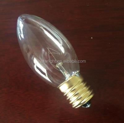 China Incandescent C9 Copper Bulb (30mm Bulb Dia) / Clear E17 Bulb 7W for sale