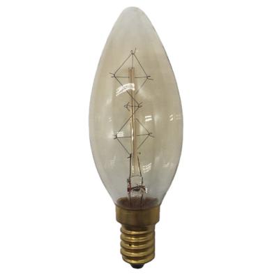 China Vintage C35 C37 Brass Candle Light Bulb For Restaurant Edison Pendant Light Bulb 25 40 60W for sale