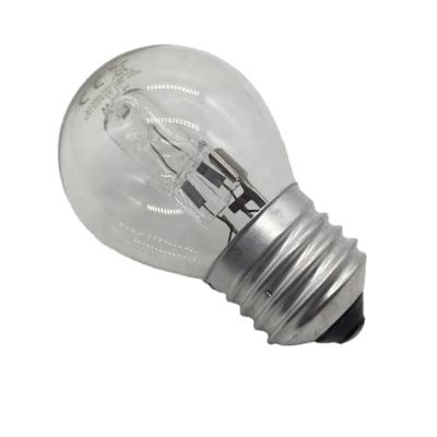 China ECO Glass Energy Saving Halogen Lamp G45 18W 28W 42W Golf Light Bulb E27 E14 B22 CE And RoHs for sale