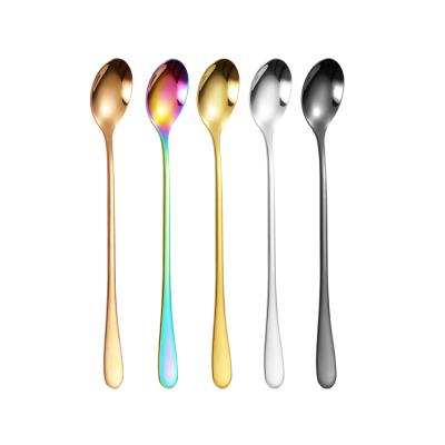 China Viable Colored Ice Cream Sample Spoons Stainless Steel Ice Cream Scoops for sale