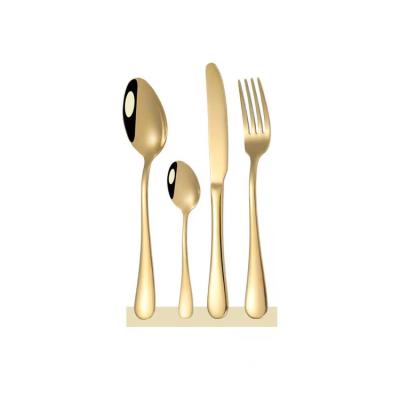 China Viable high quality gold stainless steel silver knife fork spoon dinnerware set 16 sets for sale for sale