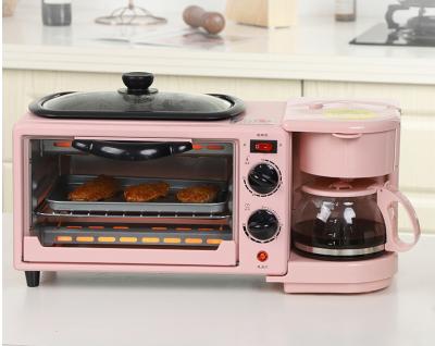 China Household Maker Hot Sale Kitchen Breakfast Oven 3 in 1 Electric Mini Oven for Cooking Coffee Fried Eggs for sale