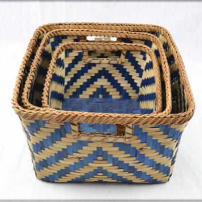 China Best viable selling set of 3 natural bamboo baskets for storage baskets for sale