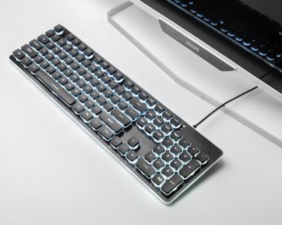 China Round Layout Keycap Backlit Plug and Play English Keyboard USB Wired Gaming Keyboard For Gamer for sale