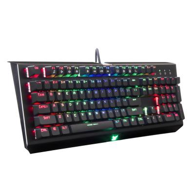 China Latest membrane product BST-906 wired mechanical gaming keyboard with RGB backlight for gamer for sale