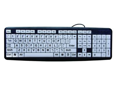 China Membrane 2020 New Products BST-008 Wired Large Font Keyboard White Color With Big Letters for sale