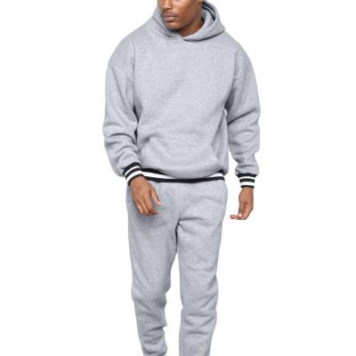 China High Quality Custom Made Breathable Solid Color Cotton Polyester Men Hoodie Sets for sale