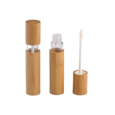 China Bamboo Cosmetic Empty Lip Gloss Package 8ml Lip Gloss Bottles for sale